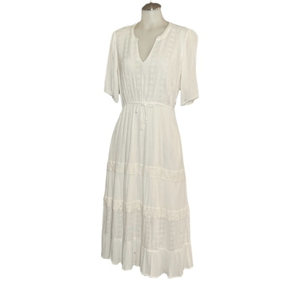Knox Rose White Cream Tiered Midi Sundress